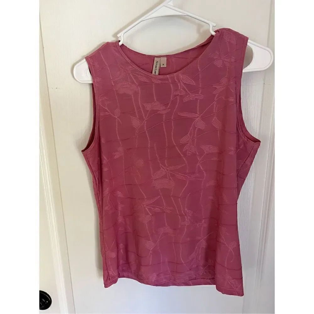 Susan Lawerence Floral print Pink Silky Tank Top